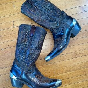 Men’s Vintage Acme phoenix rising colorful stitching cowboy boots